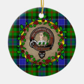 Paterson Badge & Tartan Gepersonaliseerde Kerstmis Keramisch Ornament (Voorkant)