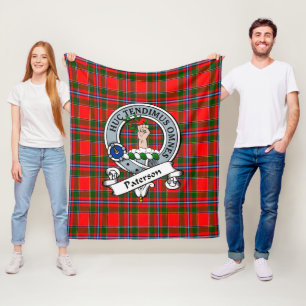Paterson Clan Badge Schotse Ruit Plaid Fleece Deken