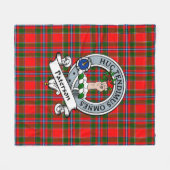 Paterson Clan Badge Schotse Ruit Plaid Fleece Deken (Voorkant (Horizontaal))