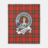 Paterson Clan Badge Tartan Pset Fleece Deken (Voorkant)