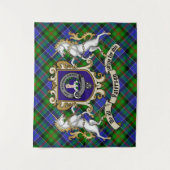 Paterson Clan Badge & Unicorns met Tartan Wandkleed (Voorkant)