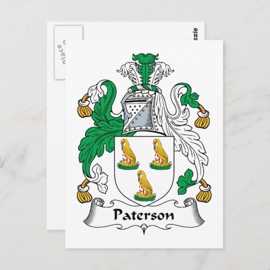 Paterson Family Crest Briefkaart (Voorkant / Achterkant)