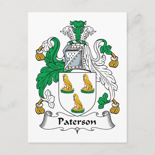 Paterson Family Crest Briefkaart (Voorkant)