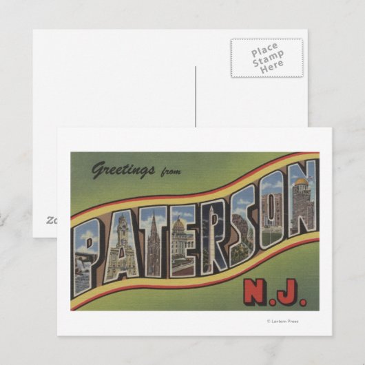 Paterson, New Jersey - Grote lettertjes Briefkaart (Voorkant / Achterkant)