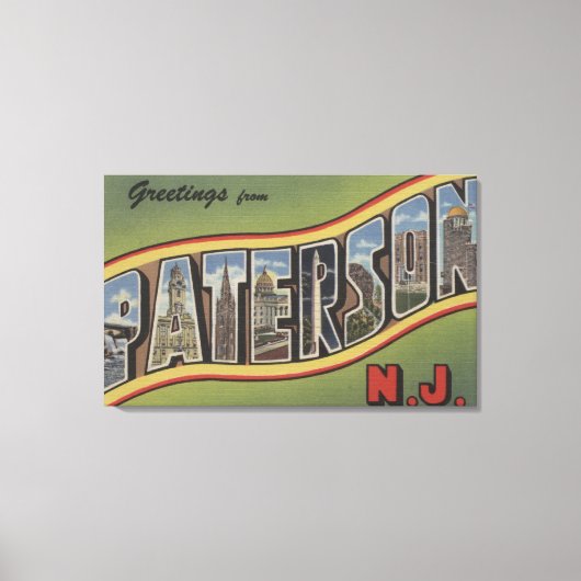 Paterson, New Jersey - Grote lettertjes Canvas Afdruk (Voorkant)