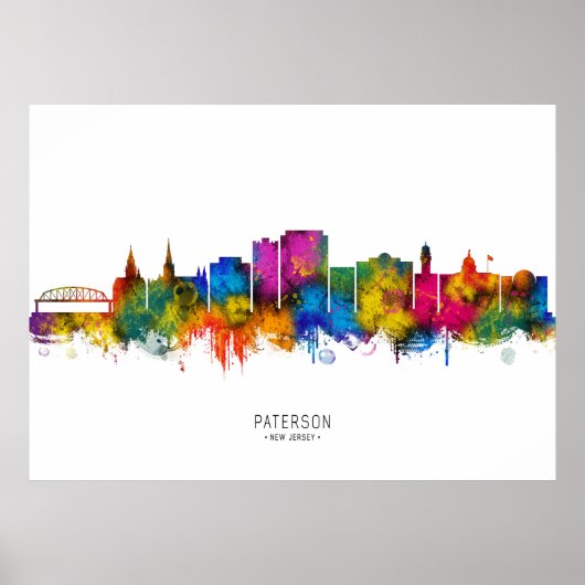 Paterson New Jersey Silhouette Poster (Voorkant)