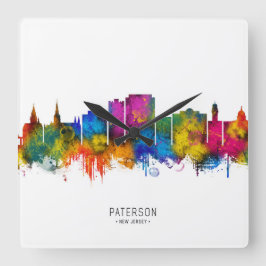 Paterson New Jersey Silhouette Vierkante Klok