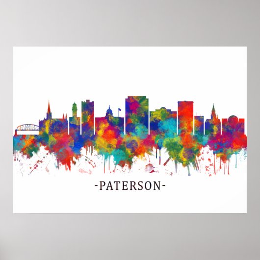 Paterson New Jersey Skyline Poster (Voorkant)