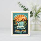 Paterson NJ Great Falls Historisch District Retro Briefkaart (Staand voorkant)