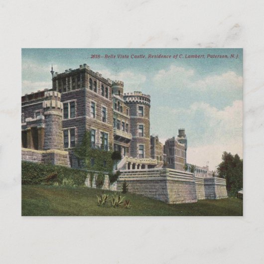 Paterson NJ, Lambert Castle, 1940 Uitzicht Briefkaart (Voorkant)