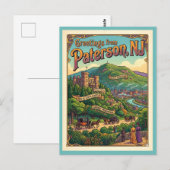 Paterson NJ Lambert Castle Garret Mountain Briefkaart (Voorkant / Achterkant)