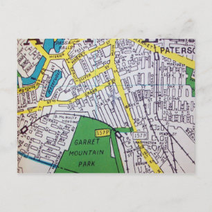Paterson, NJ  Map Briefkaart