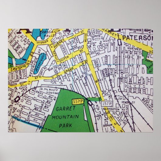 Paterson, NJ  Map Poster (Voorkant)