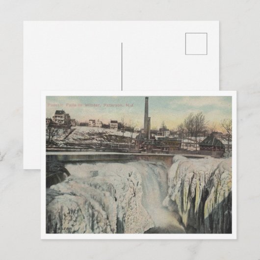 Paterson NJ, Passaic Herfsten in de winter 1910  Briefkaart (Voorkant / Achterkant)