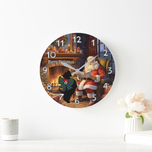 Paterson Scottie Dog / Santa Gepersonaliseerde Ker Grote Klok (Huis)