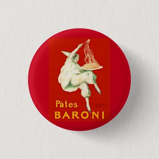 Pates Baroni Cappiello reclame Ronde Button 3,2 Cm (Voorkant)