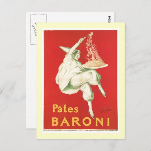 Pates Baroni  Food and Art Briefkaart (Voorkant / Achterkant)
