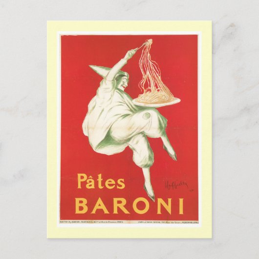 Pates Baroni  Food and Art Briefkaart (Voorkant)