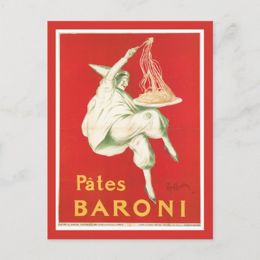 Pates Baroni  Food and Art Briefkaart (Voorkant)