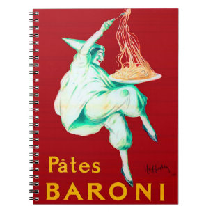 Pates Baroni Spaghetti Vintage Poster Notitieboek