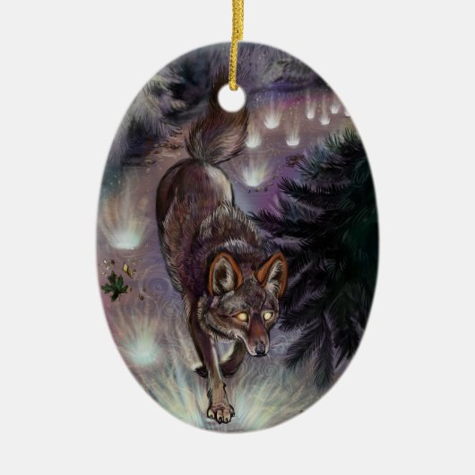 Path Illuminate Coyote Keramisch Ornament (Voorkant)