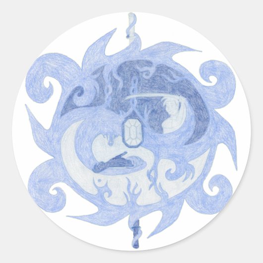 "Path of a Hero" Emblem Ronde Sticker (Voorkant)