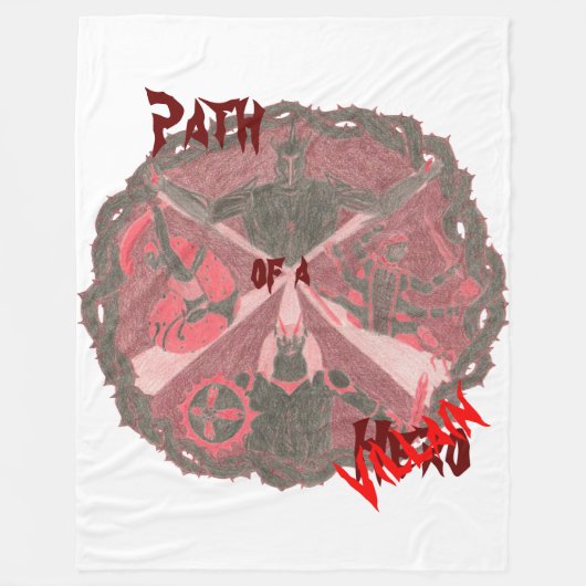 "Path of a Hero" Villains Emblem (met titel) Fleece Deken (Voorkant)