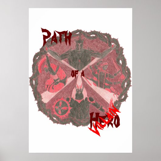 "Path of a Hero" Villains Emblem (met titel) Poster (Voorkant)
