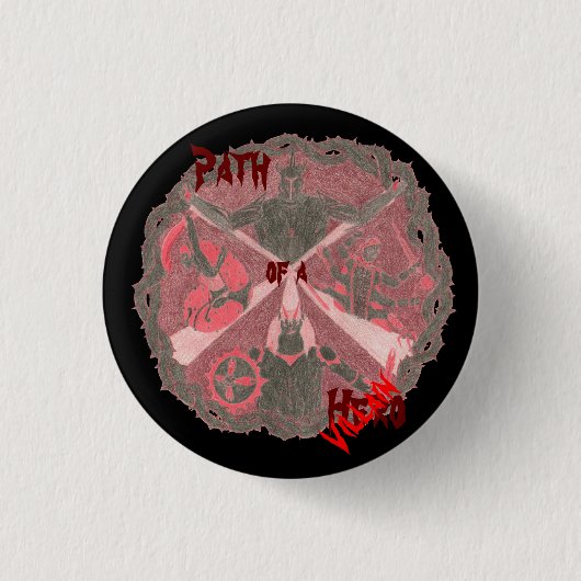 "Path of a Hero" Villains Emblem (met titel) Ronde Button 3,2 Cm (Voorkant)