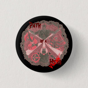 "Path of a Hero" Villains Emblem (met titel) Ronde Button 3,2 Cm