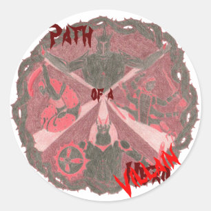 "Path of a Hero" Villains Emblem (met titel) Ronde Sticker