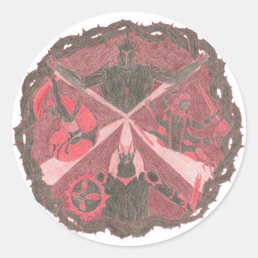 "Path of a Hero" Villains Emblem Ronde Sticker (Voorkant)