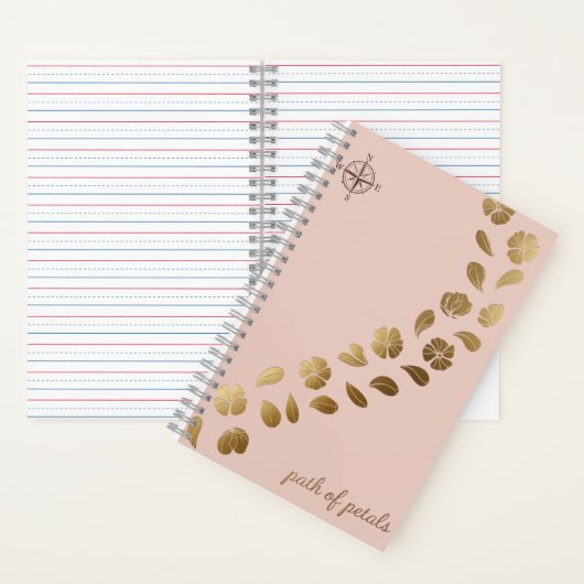 Path of Petals – Elegant Gold Flower Trail Journal Notitieboek (Binnen)