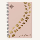 Path of Petals – Elegant Gold Flower Trail Journal Notitieboek (Voorkant)
