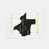 Path of Solar Eclipse 2024 interactieve kaart Texa Fleece Deken (Voorkant (Horizontaal))