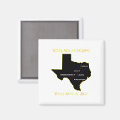 Path of Solar Eclipse 2024 interactieve kaart Texa Magneet (Voorkant / Achterkant)