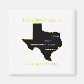 Path of Solar Eclipse 2024 interactieve kaart Texa Magneet (Voorkant)