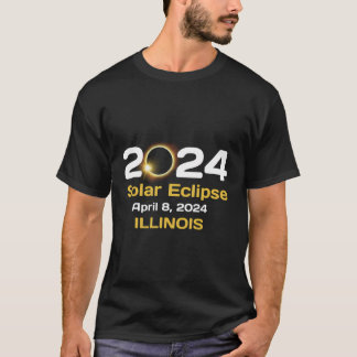 Path of Totality Illinois April 8 2024 Solar Eclip T-shirt