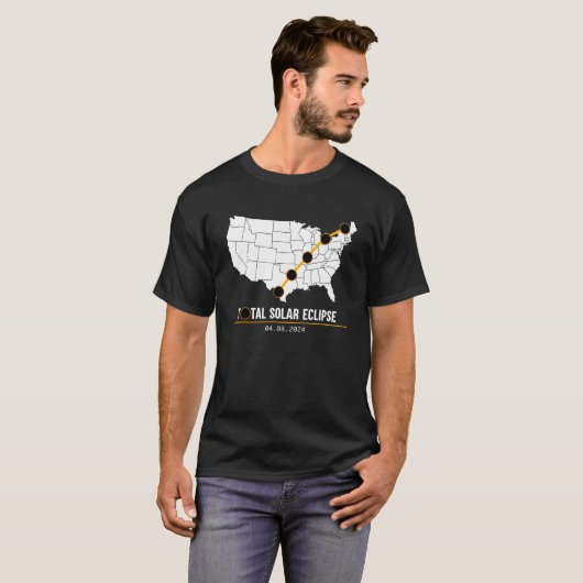 Path of Totality Map America Eclipse Shirt April 8 (Voorkant volledig)