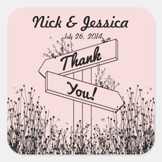 Path Tekens Bruiloft Favor Sticker (Voorkant)