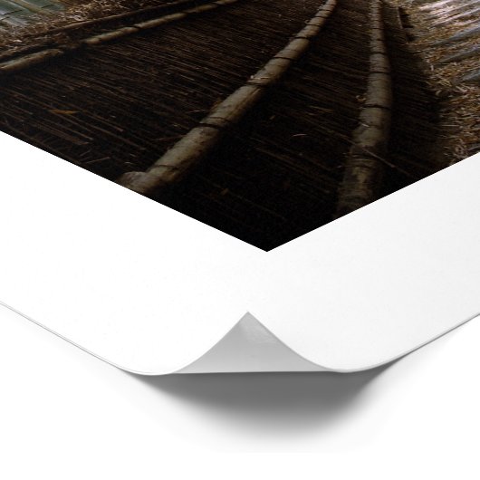 Path through the Bamboo - Sagano, Kyoto Poster (Hoek)