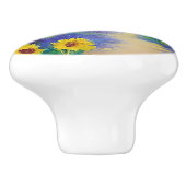 Path through the Sunflower Garden Keramische Knop (Zijkant)