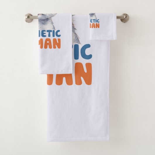 Pathetische mens – sarcastisch kattenontwerp bad handdoek (Insitu)