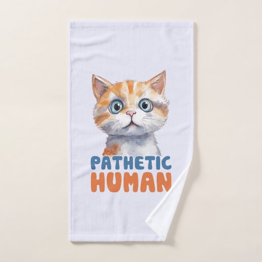 Pathetische mens – sarcastisch kattenontwerp bad handdoek (Handdoek)