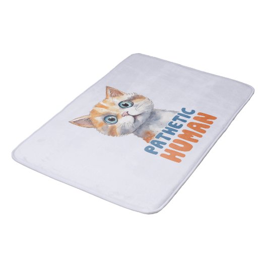 Pathetische mens – sarcastisch kattenontwerp badmat (Gekanteld)