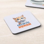 Pathetische mens – sarcastisch kattenontwerp bier onderzetter (Linkerzijde)