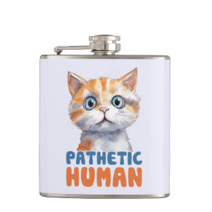 Pathetische mens – sarcastisch kattenontwerp heupfles