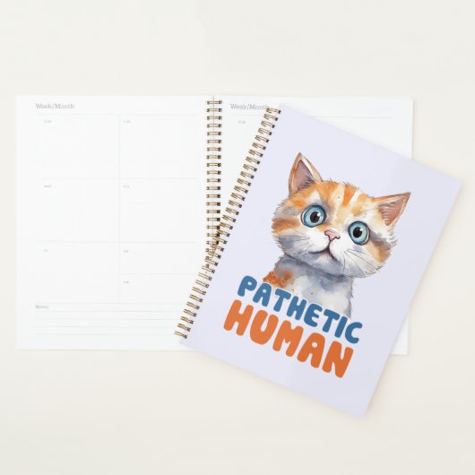 Pathetische mens – sarcastisch kattenontwerp planner (Display)