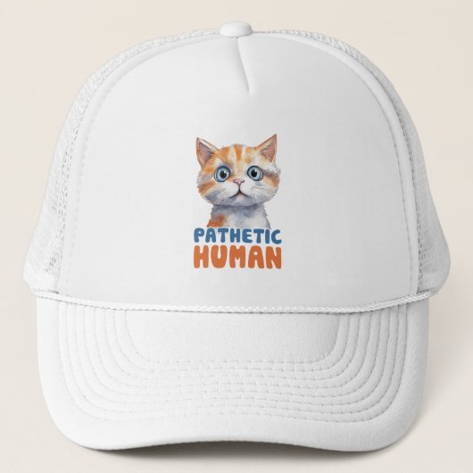 Pathetische mens – sarcastisch kattenontwerp trucker pet (Voorkant)