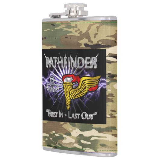 Pathfinder Badge-"First In Last Out" Camo Heupfles (Links)